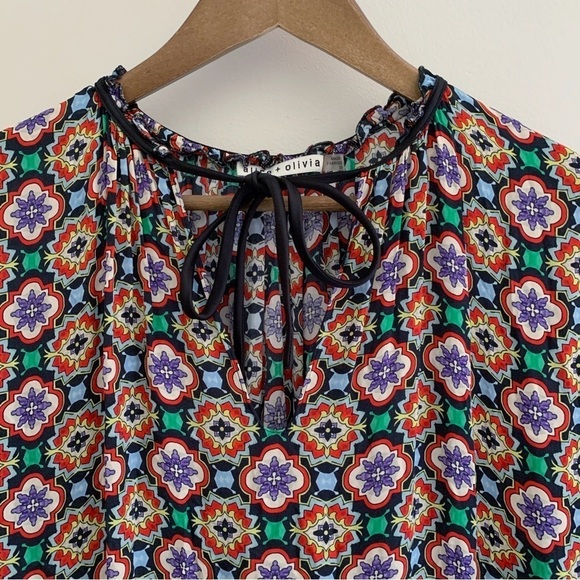 Alice + Olivia Arnette Mini Dress Small Tie Sleeves Multicolor - Picture 3 of 11